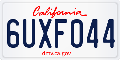CA license plate 6UXF044