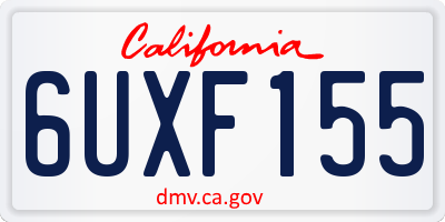 CA license plate 6UXF155