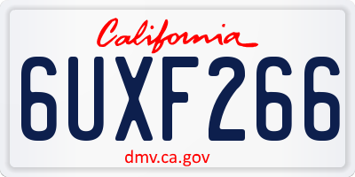 CA license plate 6UXF266