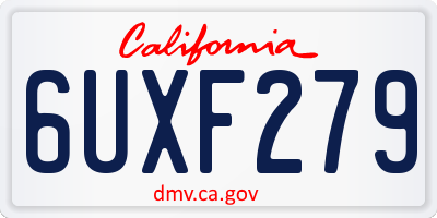 CA license plate 6UXF279