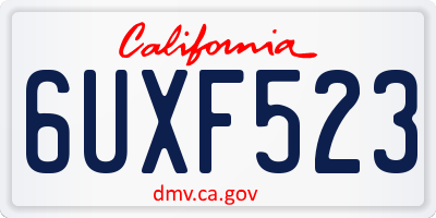 CA license plate 6UXF523