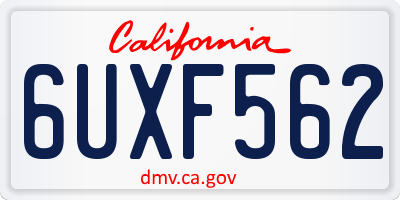 CA license plate 6UXF562