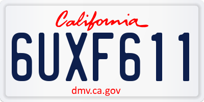 CA license plate 6UXF611