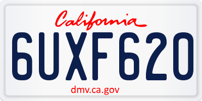 CA license plate 6UXF620