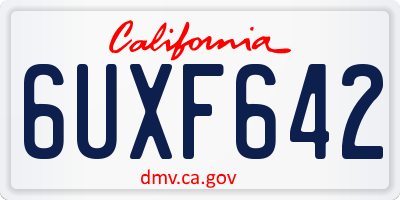 CA license plate 6UXF642