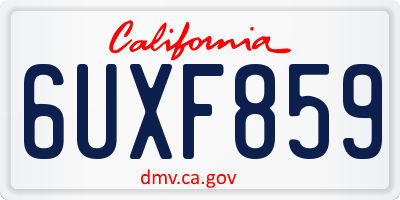 CA license plate 6UXF859