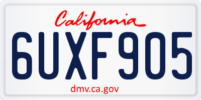CA license plate 6UXF905
