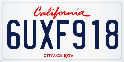 CA license plate 6UXF918