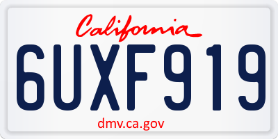 CA license plate 6UXF919