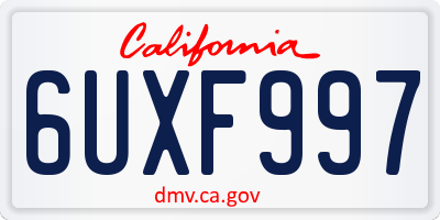 CA license plate 6UXF997