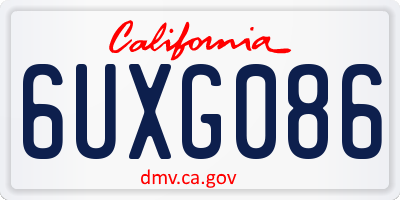 CA license plate 6UXG086