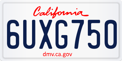 CA license plate 6UXG750