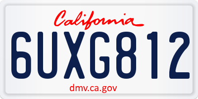 CA license plate 6UXG812