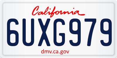 CA license plate 6UXG979