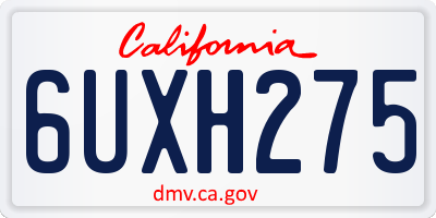 CA license plate 6UXH275