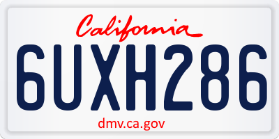 CA license plate 6UXH286