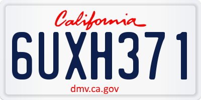 CA license plate 6UXH371