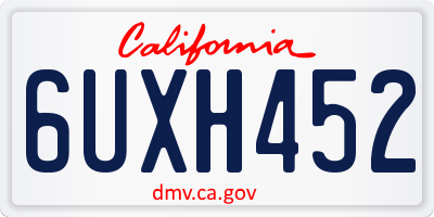 CA license plate 6UXH452