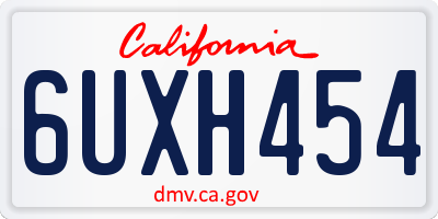 CA license plate 6UXH454