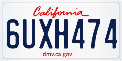 CA license plate 6UXH474