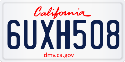 CA license plate 6UXH508