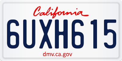 CA license plate 6UXH615