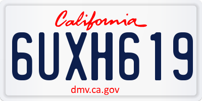CA license plate 6UXH619