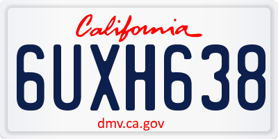 CA license plate 6UXH638