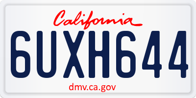 CA license plate 6UXH644