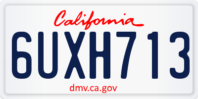 CA license plate 6UXH713
