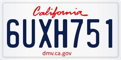 CA license plate 6UXH751