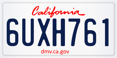 CA license plate 6UXH761