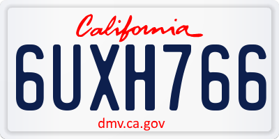 CA license plate 6UXH766