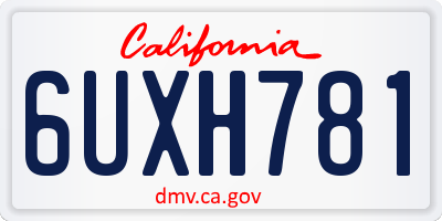 CA license plate 6UXH781
