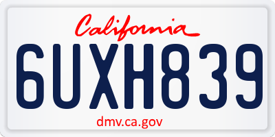 CA license plate 6UXH839