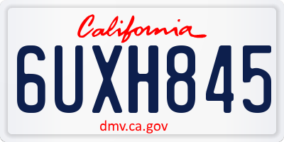 CA license plate 6UXH845