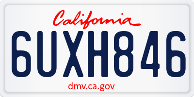 CA license plate 6UXH846