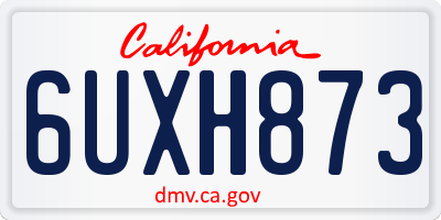 CA license plate 6UXH873