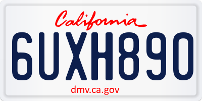 CA license plate 6UXH890