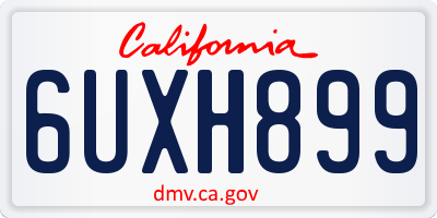 CA license plate 6UXH899