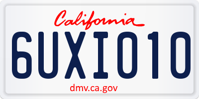 CA license plate 6UXI010