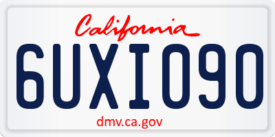 CA license plate 6UXI090