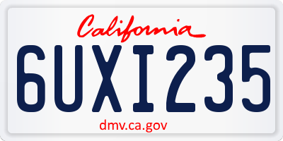 CA license plate 6UXI235