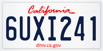 CA license plate 6UXI241