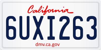 CA license plate 6UXI263