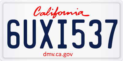 CA license plate 6UXI537