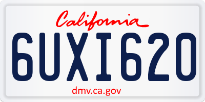 CA license plate 6UXI620