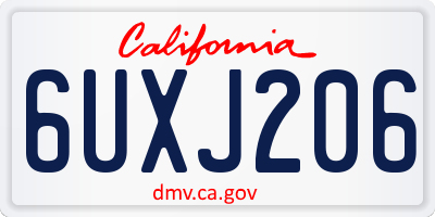 CA license plate 6UXJ206
