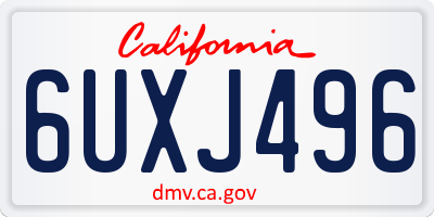 CA license plate 6UXJ496
