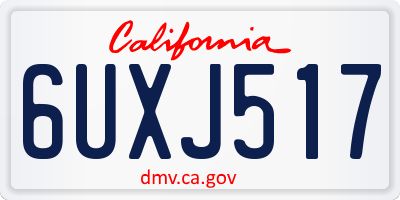 CA license plate 6UXJ517